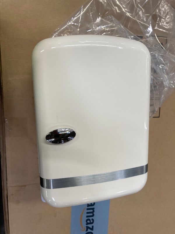 Photo 1 of **PARTS ONLY/NO BOX***Electactic Mini Fridge for Bedroom, 4L/6 Cans Small Cosmetic Fridge for Skincare, Makeup, Medicine & Beverage, Portable Desk Fridge Cooler and Warmer for Kids, Car, Office, Dorm, White