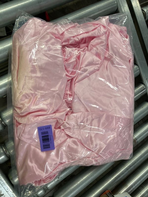 Photo 1 of **MISSING ONE PILLOWCASE**Vonty Satin Sheets Full Size Silky Soft Satin Bed Sheets Pink Sheet Set, 1 Deep Pocket Fitted Sheet + 1 Flat Sheet + 2 Pillowcases