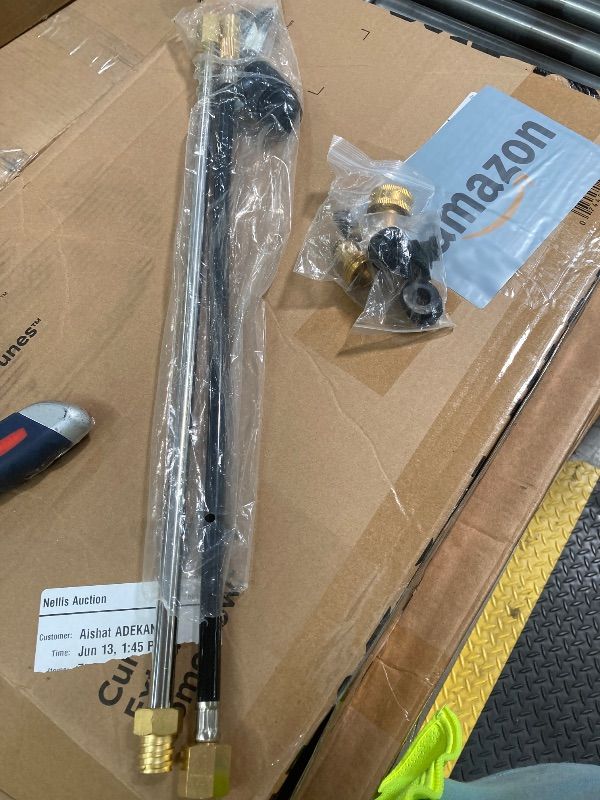 Photo 1 of **PARTS ONLY/NO POLE**Buyplus 24FT Reach Telescoping Gutter Cleaning Tools -16FT Rain Gutter Cleaner Tools From Ground with 3/4" Brass Garden Hose Shut Off Valve, Bendable Flexible Water Wand for Garden Hose, Window