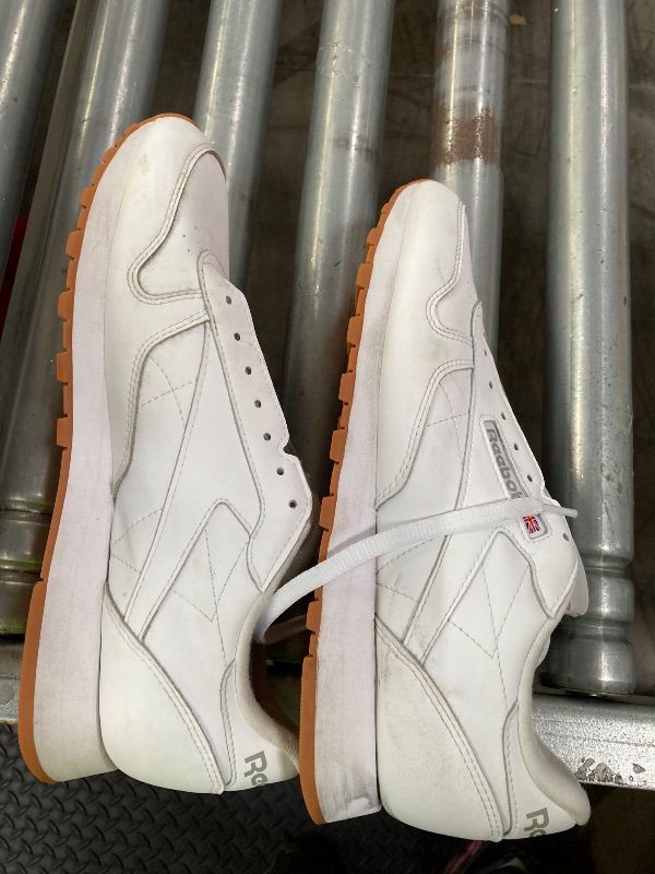 Photo 1 of **MISSING ONE LACE/NEEDS CLEANING***Reebok Classic Leather Sneakers for Men, Casual Tennis Mens Shoes, Footwear White/Pure Grey3/Reebok Gum3, 10.5