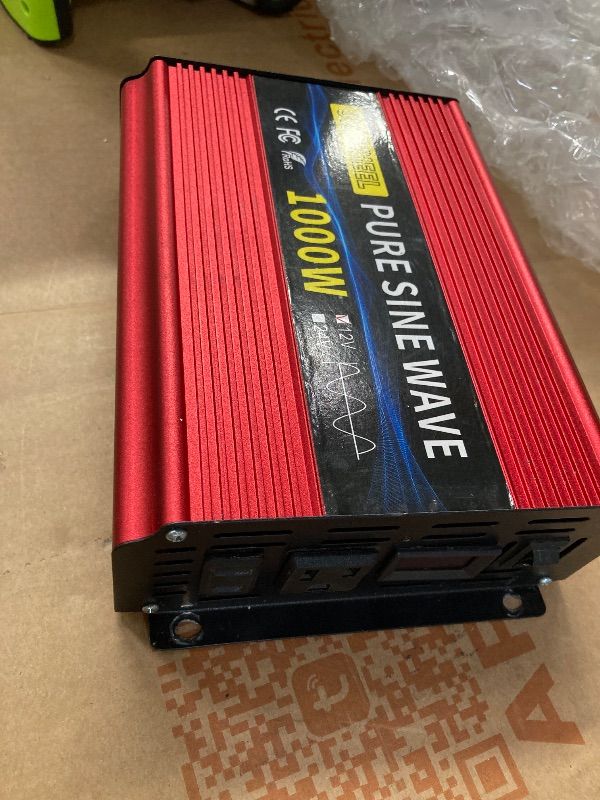 Photo 1 of ***MISSING PARTS-ONLY***SUNWHEEL 1000W Pure Sine Wave Inverter, 12V DC to 110V/120V AC Power Inverter for RV?Off Grid?Truck with 2 AC outlets and LCD Display