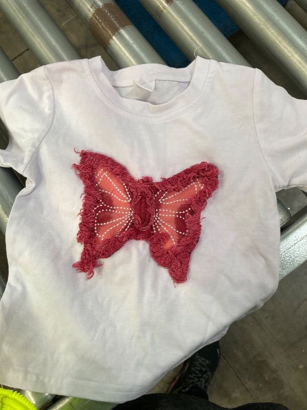 Photo 1 of ***MISSING PANTS***Azmxynol Girls Clothes Toddler 2 Piece Spring Summer Outfit Short Sleeve T Shirt + Denim Pants Set Little Girl Kids Cute Casual Clothing Size 4-5T