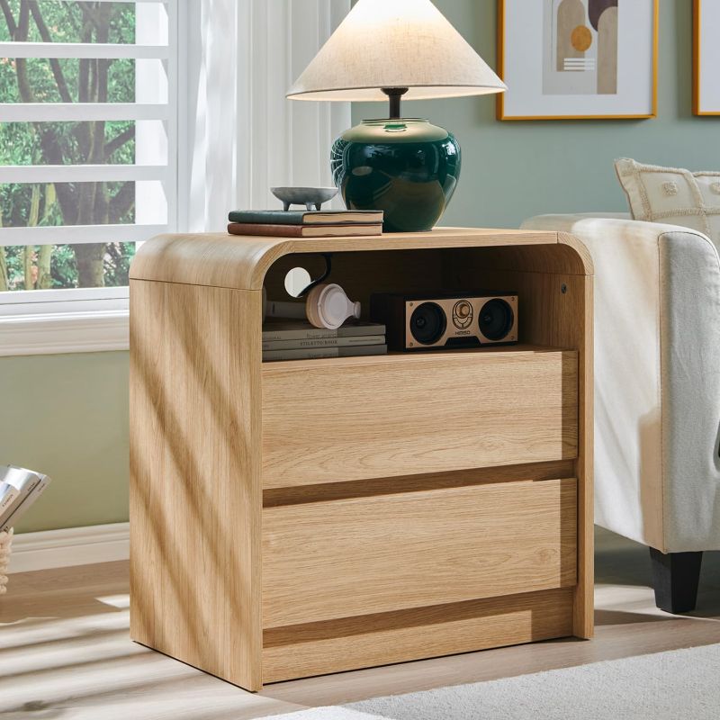 Photo 1 of ***MISSING PARTS-ONLY***FONTOI Entryway Table, Console Table with Storage, 3 Rattan Drawers Sofa Tables with Golden Metal Handles, Wood Console Table for Living Room Hallway,Black and Oak