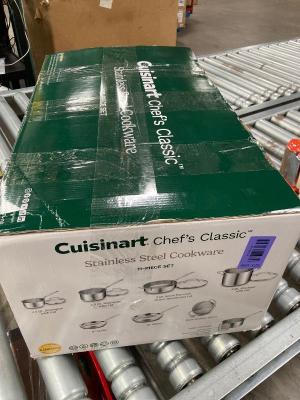 Photo 1 of **MISSING BOTH SAUCEPAN LIDS****Cuisinart Chef’s Classic 11-Piece Stainless Steel Cookware Set