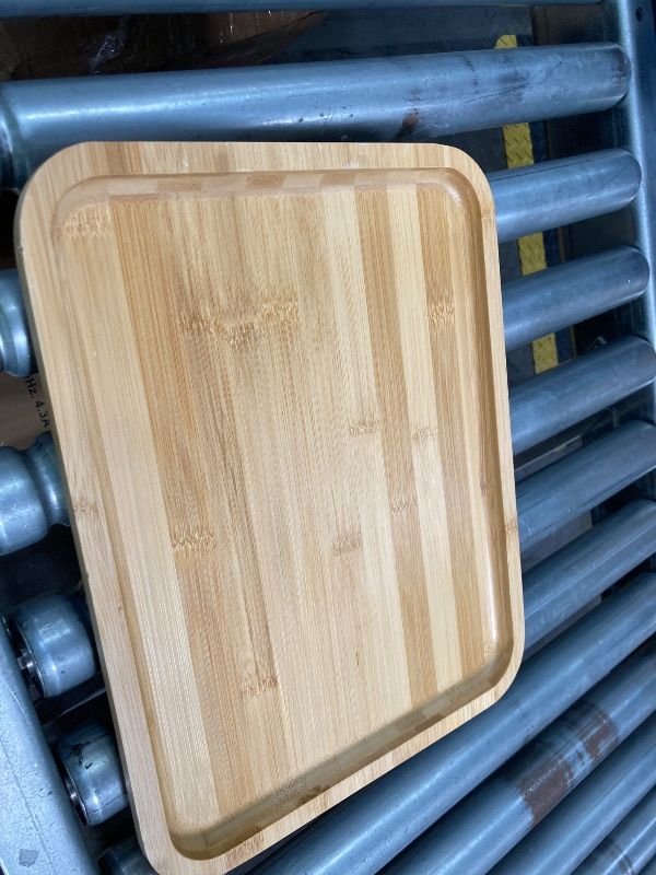Photo 1 of ***MISSING LID***Farberware Build-A-Board Bamboo Cutting Board with Single Storage Compartment, Clear Locking Lid, Black Handles, Perfect for Charcuterie & Snacks