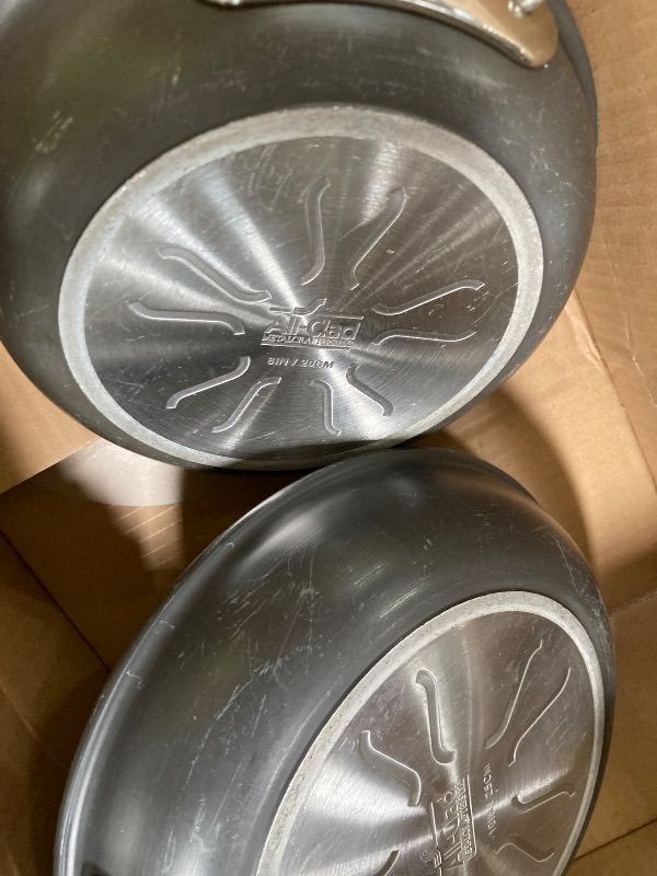 Photo 1 of **SCRATCHES****All-Clad HA1 Hard Anodized Non Stick Fry Pan Set 2 Piece, 8, 10 Inch, Induction, Oven Broiler Safe 500F, Pots and Pans Set, Kitchen Frying Pans, Skillets, Premium Cookware, Home, Dishwasher Safe Black