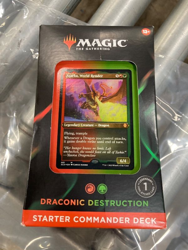 Photo 1 of ***UNOPENED***Magic: The Gathering Starter Commander Deck – Draconic Destruction (Red-Green) | Ready-to-Play Deck for Beginners and Fans | Ages 13+ | Collectible Card Games
