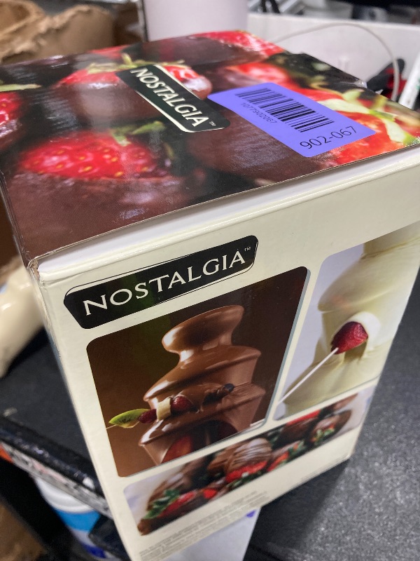 Photo 1 of ***USED*** Nostalgia 3 Tier Electric Chocolate Fondue Fountain Machine for Parties - Melts Cheese, Queso, Candy, and Liqueur - Dip Strawberries, Apple Wedges, Vegetables, and More - 8-Ounce - Brown