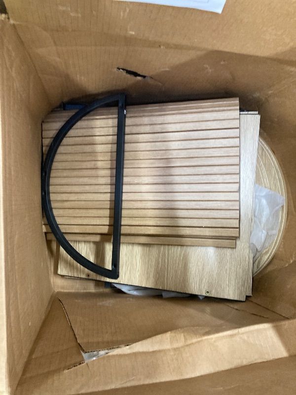 Photo 1 of **MISSING PARTS-ONLY***Fluted Round Nesting Coffee Table Set of 2, Mid Century Modern Wood Coffee Tables and End Table Set, Circle Side Table Minimalist Center Tables for Living Room, Office(Natural)