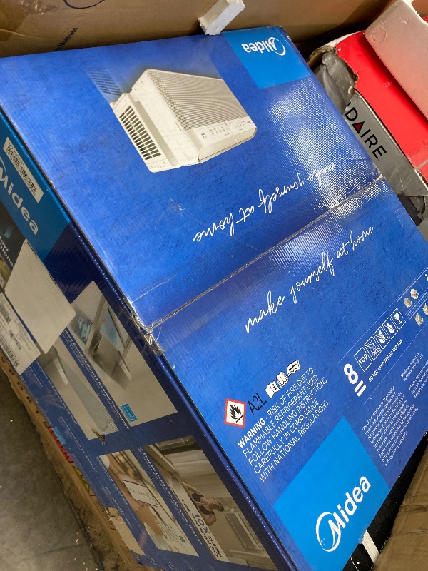 Photo 1 of ***PARTS ONLY***Midea 8,000 BTU U Shaped Smart Inverter Window Air Conditioner - Cools 350 Sq Ft, Ultra Quiet with Open Window Flexibility - Alexa/Google Assistant Compatible - 37% Energy Savings, Remote (Updated)