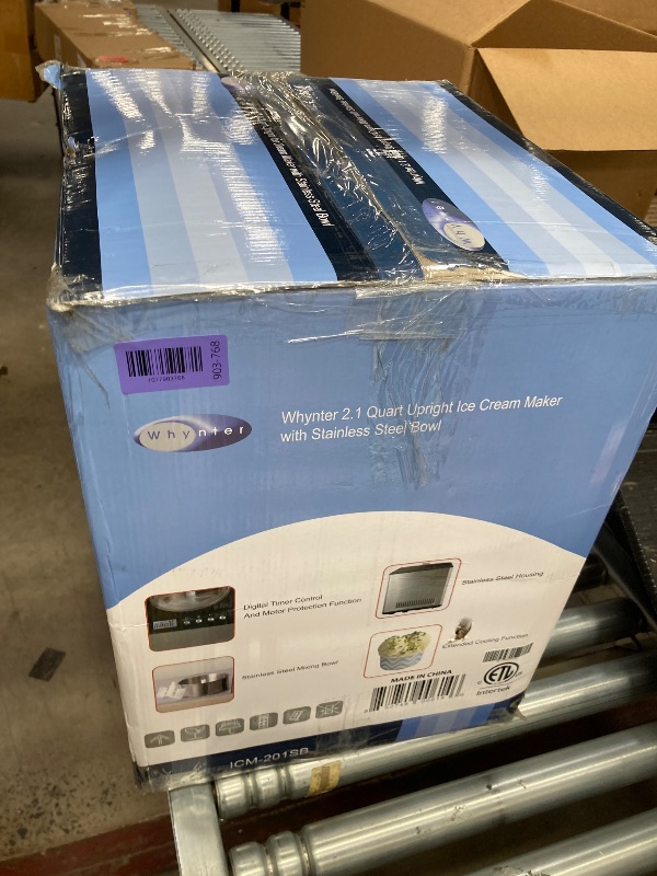 Photo 1 of **PARTS ONLY***Whynter Ice Cream Maker Machine Automatic 2.1 Qt. Upright with Built-In Compressor, LCD Digital Display & Timer, No Pre-Freezing, ICM-201SB, Stainless Steel