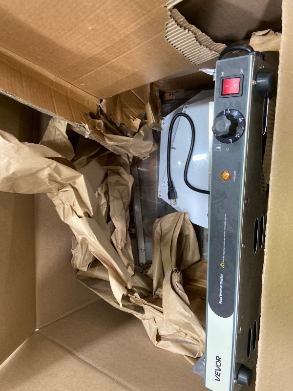Photo 1 of ***DAMAGED-SELLING AS IS *** VEVOR 2-Tier Commercial Food Warmer Display, 450W Food Display Warmer with Light, Detachable Shelves and Double-Sided Door Design, 85?~185? Air Heating, 48L for Hamburger, Pizza, Bread, Fried Chicken