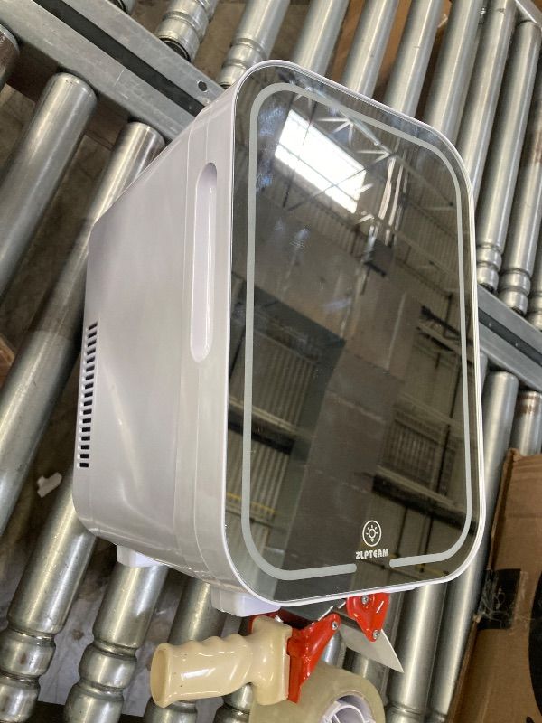 Photo 1 of **PARTS ONLY****ZLPTEAM Mini Fridge with Mirror Door & Adjustable LED Lights - 8L Cosmetic Skincare Fridge for Bedroom,Dorm,Mini Car Refrigerator Portable Quiet Cooling,Gift for Women