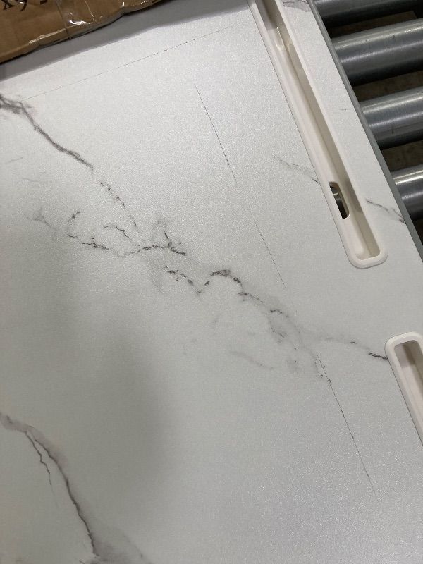 Photo 1 of ***DAMAGED -SOME SCUFFS/SCRATCHES -SELLING AS IS *** HETTHI Laptop Bed Desk, Adjustable Laptop Lap Desk with Drawer, X-Large Foldable Bed Table Tray for Bed Couch Floor Desk Writing Working Reading Eating Painting (Marble, 23.6"×15.7")