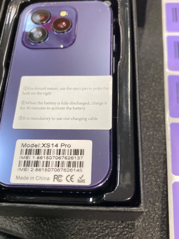 Photo 1 of BLKE Max Mini Smartphone 4G Mini Phone for Kids 2000mAh Battery World's Smallest 3.0'' Touch Screen Mobile Phone Cell Phone with Dual SIM Quad Core Face ID GPS for Girls & Boys 2GB+16GB Purple