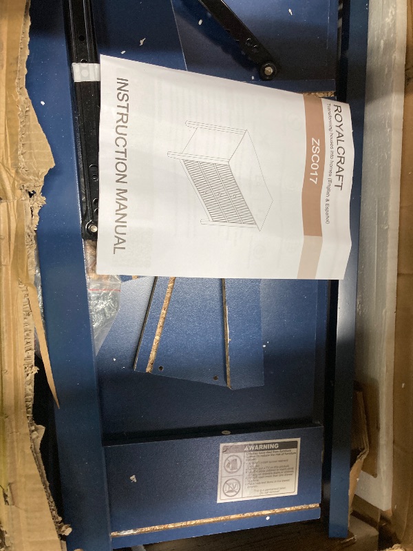 Photo 1 of ***MISSING PARTS**RoyalCraft 32" Large Nightstand Set of 2, Fluted Painted Bedside Table with 3 Spacious Drawers, Modern Tall End Table for Bedroom, Blue
