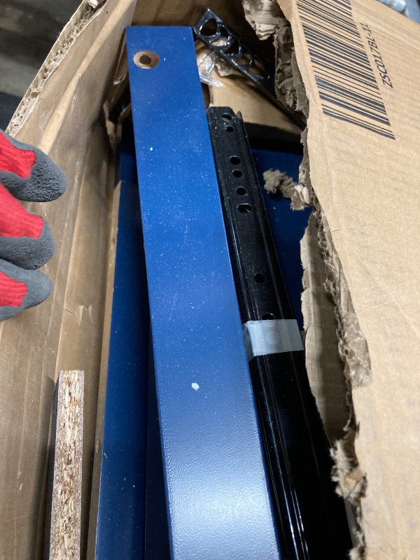 Photo 1 of ***MISSING PARTS**RoyalCraft 32" Large Nightstand Set of 2, Fluted Painted Bedside Table with 3 Spacious Drawers, Modern Tall End Table for Bedroom, Blue