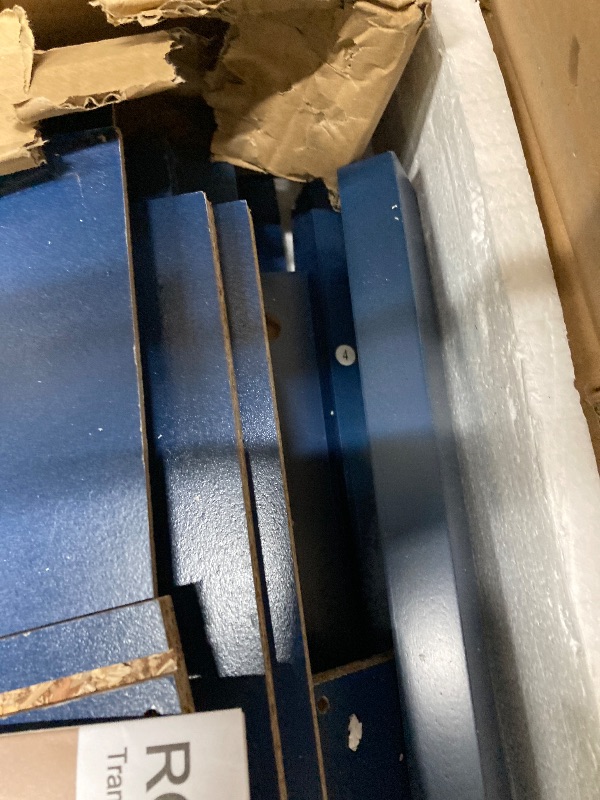 Photo 1 of ***MISSING PARTS**RoyalCraft 32" Large Nightstand Set of 2, Fluted Painted Bedside Table with 3 Spacious Drawers, Modern Tall End Table for Bedroom, Blue