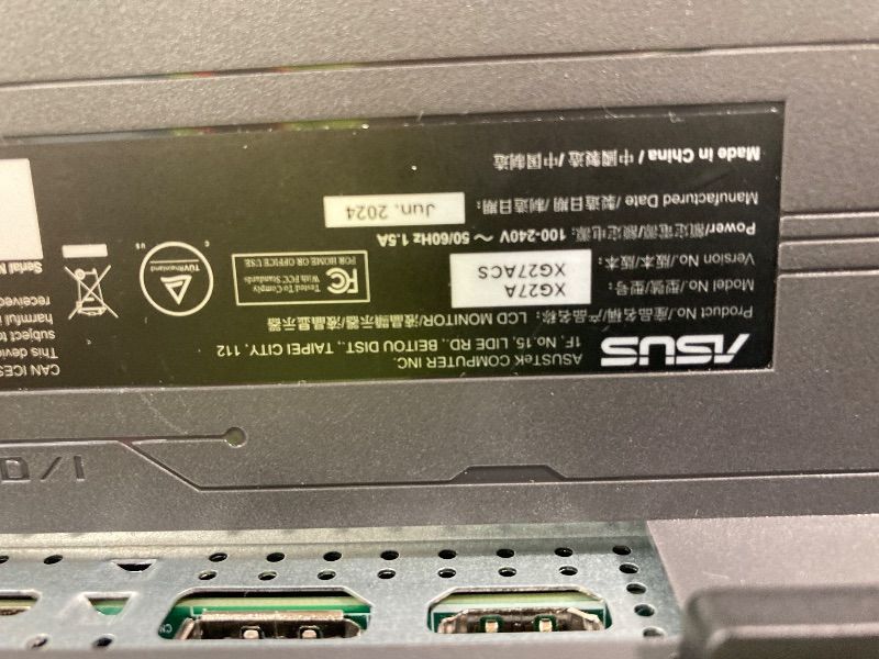 Photo 1 of ***PARTS ONLY***ASUS ROG Strix 27” QHD (2560x1440) HDR400 USB-C Gaming Monitor (XG27ACS), 180Hz,1ms, Fast IPS, 133% sRGB, Extreme Low Motion Blur Sync, G-Sync Compatible, DisplayWidget, Tripod Socket, 3 Year Warranty