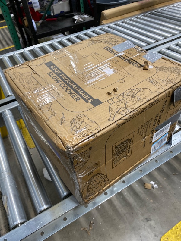 View 3 of ***DAMAGED -SELLING AS PARTS ONLY*** Elite Gourmet MST-900D 8.5Qt Digital Programmable XL Jumbo Slow Cooker, Adjustable Temp, Entrees, Sauces, Stews & Dips, Dishwasher Safe Glass Lid & Crock, Stainless Steel  ***BOX RIPPED/TORN***
