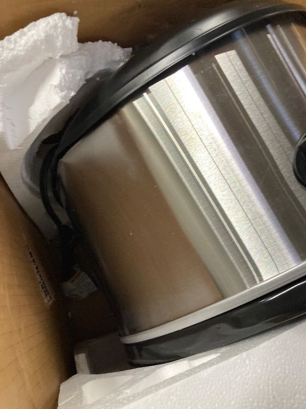 View 4 of ***DAMAGED -SELLING AS PARTS ONLY*** Elite Gourmet MST-900D 8.5Qt Digital Programmable XL Jumbo Slow Cooker, Adjustable Temp, Entrees, Sauces, Stews & Dips, Dishwasher Safe Glass Lid & Crock, Stainless Steel  ***BOX RIPPED/TORN***
