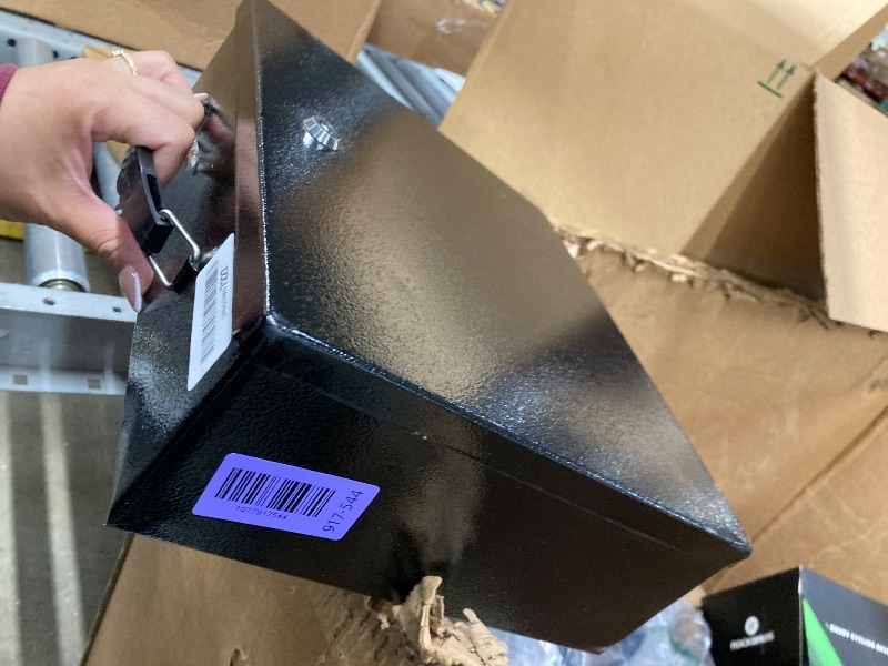 Photo 1 of *** missing key **Fireproof Document Box, Fire Resistant Safe Box with Key Lock for Home, Portable Fireproof Lock Box for Personal Items, Passport, Cash, Tablet, X Large 13.2" x 11" x 4.13"