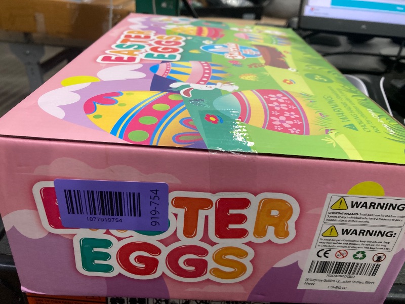 Photo 1 of [6 Surprise Golden Eggs] 100 Pack 3 Inch Large Easter Eggs, Empty Easter Eggs Fillable, Bright Colors Plastic Eggs Bulks for Easter Hunt, Easter Party Favor, Basket Stuffers Fillers