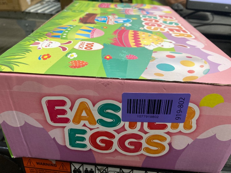 Photo 1 of [6 Surprise Golden Eggs] 100 Pack 3 Inch Large Easter Eggs, Empty Easter Eggs Fillable, Bright Colors Plastic Eggs Bulks for Easter Hunt, Easter Party Favor, Basket Stuffers Fillers