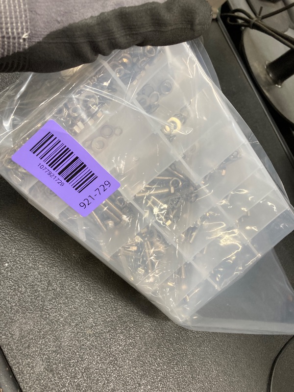 Photo 1 of *Case broken* Hex Bolts and Nuts and Washers Assortment Kit, 496 Pcs Metric Hex Head Nuts and Bolts Kit, Stainless Steel Machine Screws Bolts Nuts Flat & Spring Lock Washers Set - M4 M5 M6