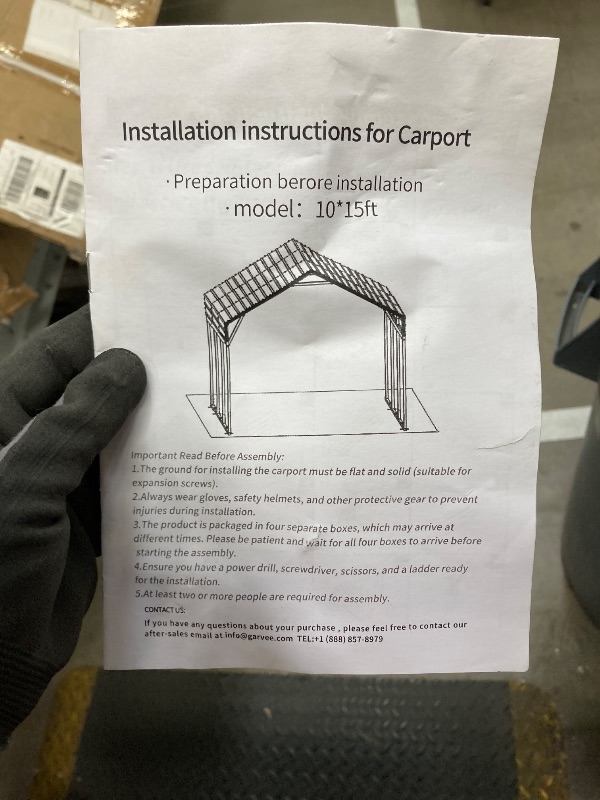 Photo 1 of *Scratches* Boxes a & c only* Garvee Carport, 10"15ft