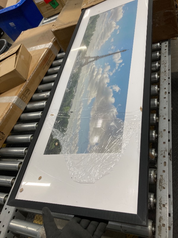 Photo 1 of *Cracked/Minor damage* upsimples 13.5x40 Picture Frame, Display Pictures 10x30 with Mat or 13.5 x 40 Without, Wall Hanging Panoramic Frames, Black, 1 Pack
