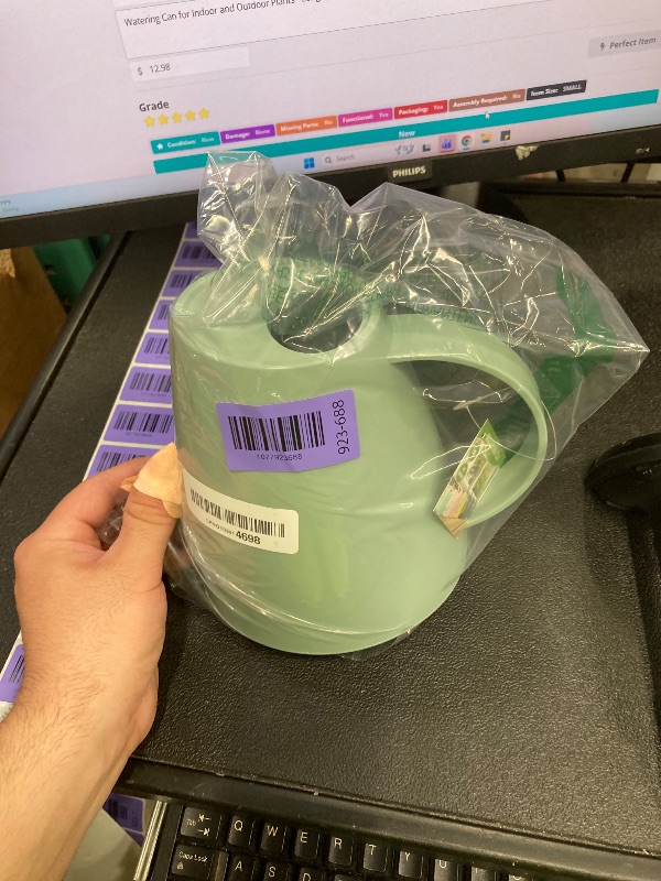Photo 1 of ***POURING STEM IS MISSING***Watering Can for Indoor and Outdoor Plants - Long Spout Water Can for Garden, Flower, House Plants - 1.8L/1/2 Gallon (Green)***POURING STEM IS MISSING***