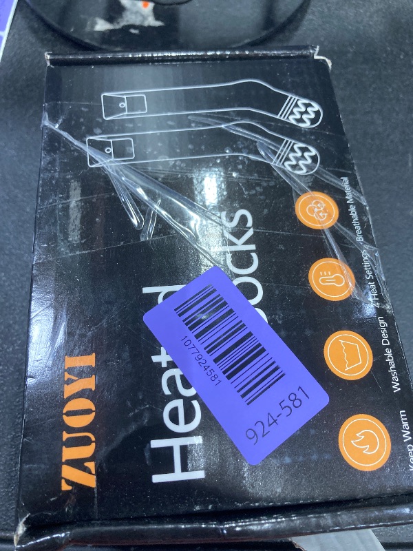Photo 1 of **MISSING PARTS***Heated Socks for Men Women - Rechargeable, Washable, Electric Heated Socks Up to 8 Hours with 4 Heating Levels for Hunting,Camping,Hiking,Skiing,Walking,Fishing,Cycling,Outdoor Work (Black&Light Grey)