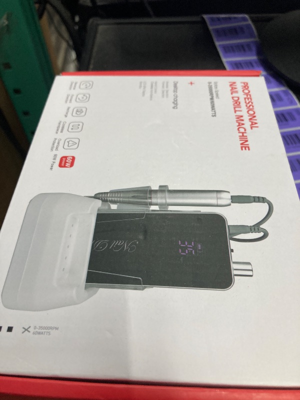 Photo 1 of ***no directions included*does not start the polisher***Professional Portable Nail Drill, 2-in-1 AZ GOGO 35000RPM Rechargeable Cordless Electric Nail Drills for Acrylic Gel Nails - 60W Coreless Motor Quieter, High Efficiency Pro E-File for Salon & Home***