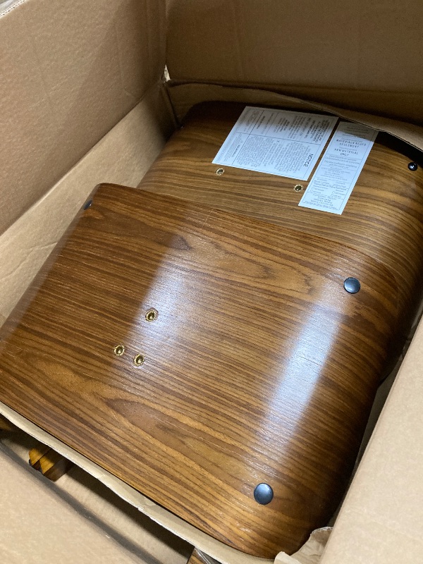 Photo 1 of ***MISSING PIECES -SELLING AS INCOMPLETE PARTS ONLY***Armen Living Tyler 26" Counter Height Swivel Brown Faux Leather and Walnut Wood Bar Stool - ONE