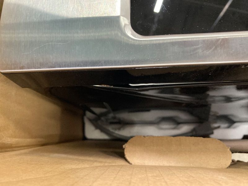 Photo 1 of **LARGE DENT ON SIDE BY DOOR HINGE***BLACK+DECKER Over the Range Microwave Oven with Air Fryer, Convection, and Bake Modes, 1.5 cu.ft., Stainless Steel, 900 Watts, EC942K6CE-SS