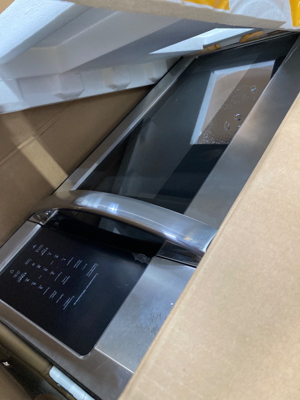Photo 1 of **LARGE DENT ON SIDE BY DOOR HINGE***BLACK+DECKER Over the Range Microwave Oven with Air Fryer, Convection, and Bake Modes, 1.5 cu.ft., Stainless Steel, 900 Watts, EC942K6CE-SS