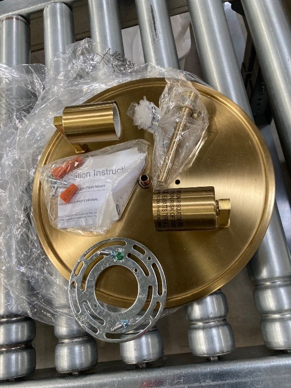Photo 1 of ***MISSING MILK GLASS SHADE-NOT INCLUDED*** SELLING AS IS ONLY***Emak 11 Inch Brushed Gold Flush Mount Ceiling Light Fixture, 2-Light Fixtures Ceiling Mount for Hallway, Kitchen, Bathroom, Dining Room, FM082-GD-ML