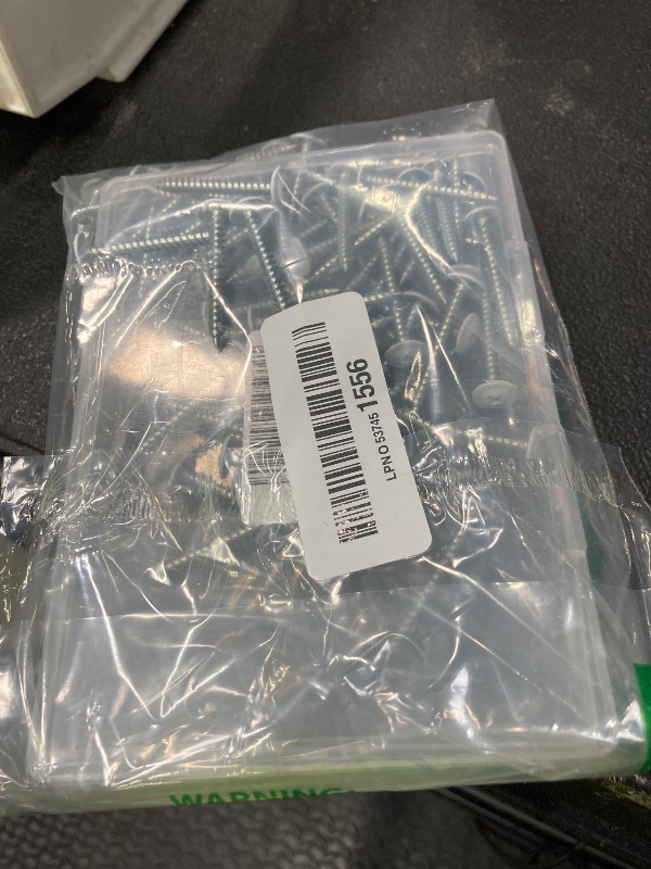 Photo 1 of #8 x 1-1/2" (80 PCS) Modified Truss Head Wood Screws, Phillips Drive Quick Metal Self Tapping Screws, White Head, Full Thread, Screwdriver Bit Included