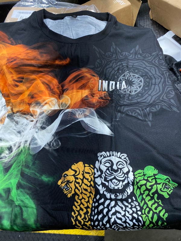 Photo 1 of ***Photo and description for reference only***India Retro Vintage Watercolour Sports Indian Flag Souvenir T-Shirt