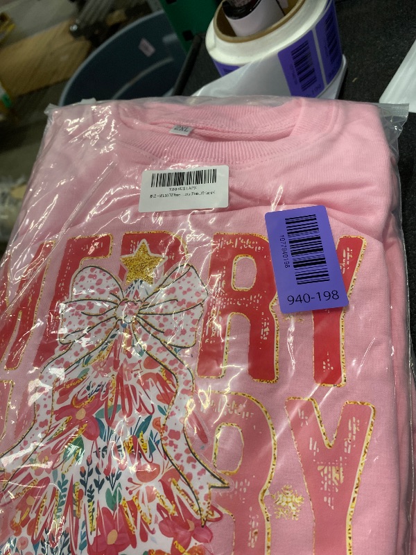 Photo 1 of ***Photo and description for illustrative purposes only*** Women's Crew-Neck Sweatshirt with Letter Print: A Long-Sleeve, Casual Jersey-Style Top for Christmas — Size XXL