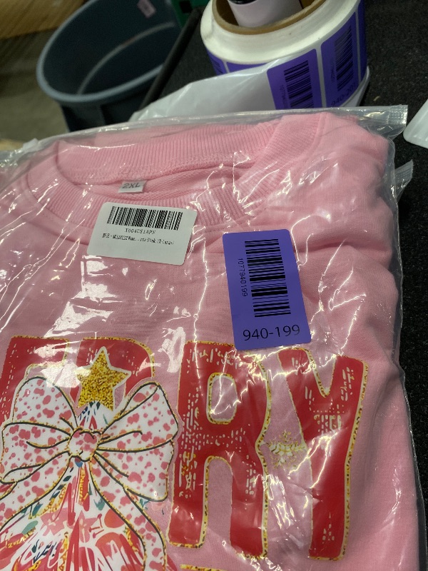 Photo 1 of ***Photo and description for illustrative purposes only*** Women's Crew-Neck Sweatshirt with Letter Print: A Long-Sleeve, Casual Jersey-Style Top for Christmas — Size XXL