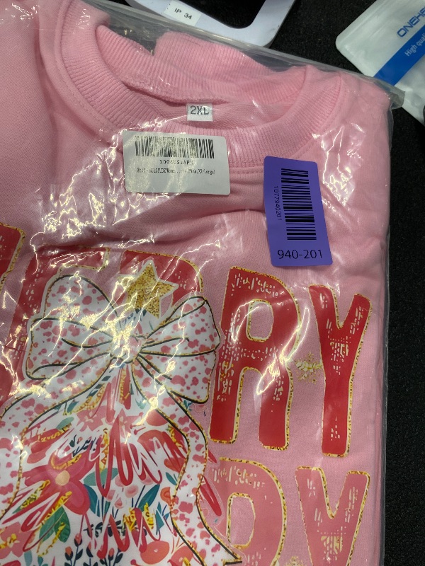 Photo 1 of ***Photo and description for illustrative purposes only*** Women's Crew-Neck Sweatshirt with Letter Print: A Long-Sleeve, Casual Jersey-Style Top for Christmas — Size XXL