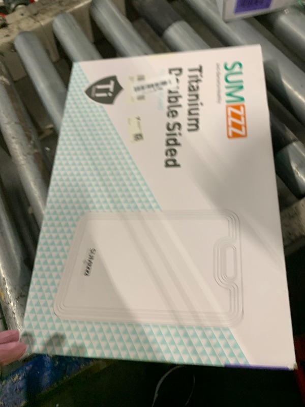 Photo 1 of [MINOR DAMAGE] Titanium Cutting Board for Kitchen, Cutting Board Double Sided Food Grade, Pure Titanium/PP, Easy to Clean Large Size 15”×10.3”