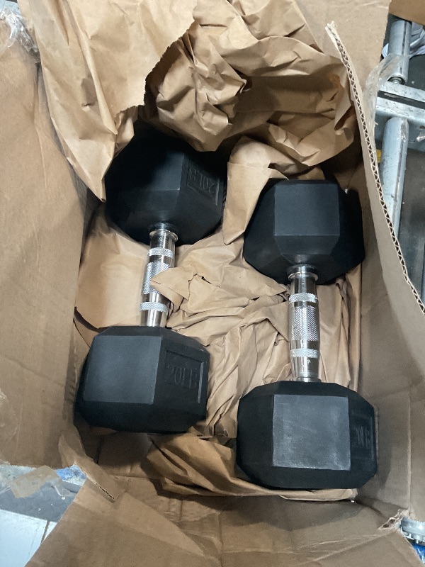 Photo 1 of ** JUST THE DUMBELLS **Fitvids Rubber Coated Hex Dumbbell Weight 20lbs
