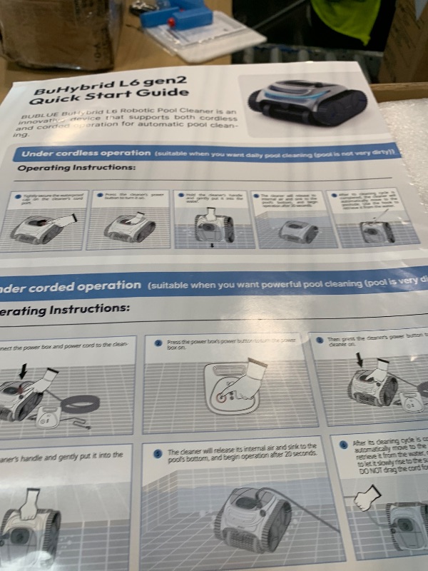 Photo 1 of (2026 Upgrade) BUBLUE C20H Gen2 Pool Vacuum for Inground Pools, Corded & Cordless Hybrid Pool Cleaner Robot with Smart Navigation, APP Control, Clean Floor/Waterline for Pools Up to 1615 Sq.Ft, Silver