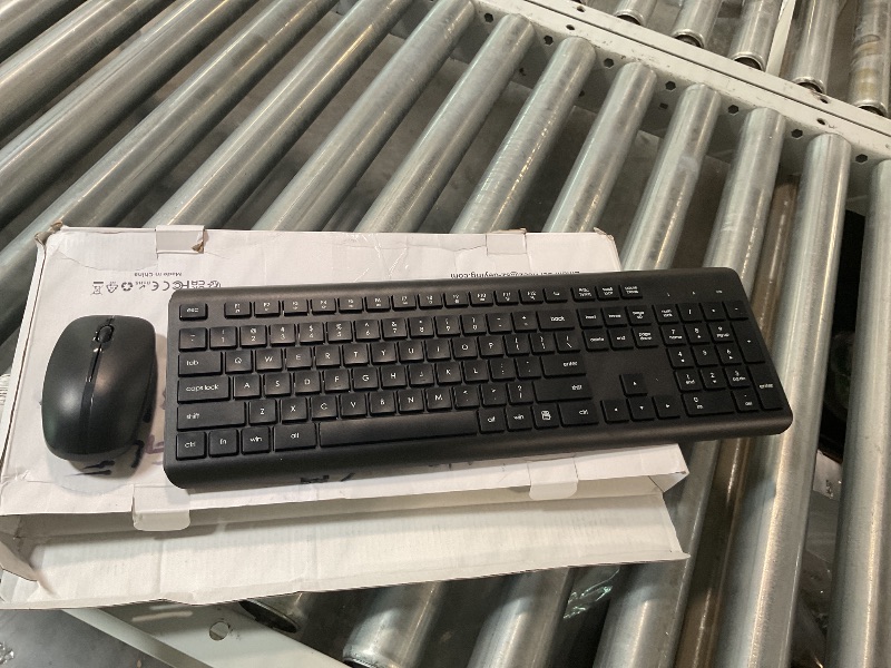 Photo 1 of ***MISSING USB***Wireless Keyboard and Mouse Combo, Full-Size Silent Ergonomic Keyboard and Optical Mouse, Long Battery Life, 2.4GHz Lag-Free Cordless Mice Keyboard for Computer, Mac, Laptop, PC, Windows
