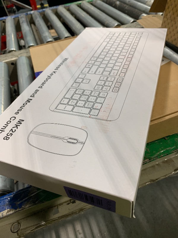 Photo 1 of ***MISSING USB***Wireless Keyboard and Mouse Combo, Full-Size Silent Ergonomic Keyboard and Optical Mouse, Long Battery Life, 2.4GHz Lag-Free Cordless Mice Keyboard for Computer, Mac, Laptop, PC, Windows
