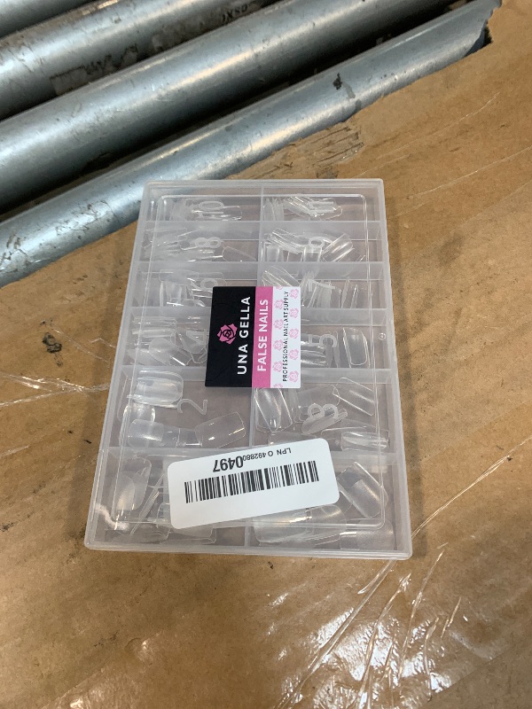 Photo 1 of ** MISSING SOME ** UNA GELLA Short Square Gel Nail Tips 216pcs Short Square Press on Nails Pre-shape Fake Nails for Full Cover Acrylic Nails False Nails For Nail Extension Home DIY Nail Salon 12 Sizes Gelly Tips