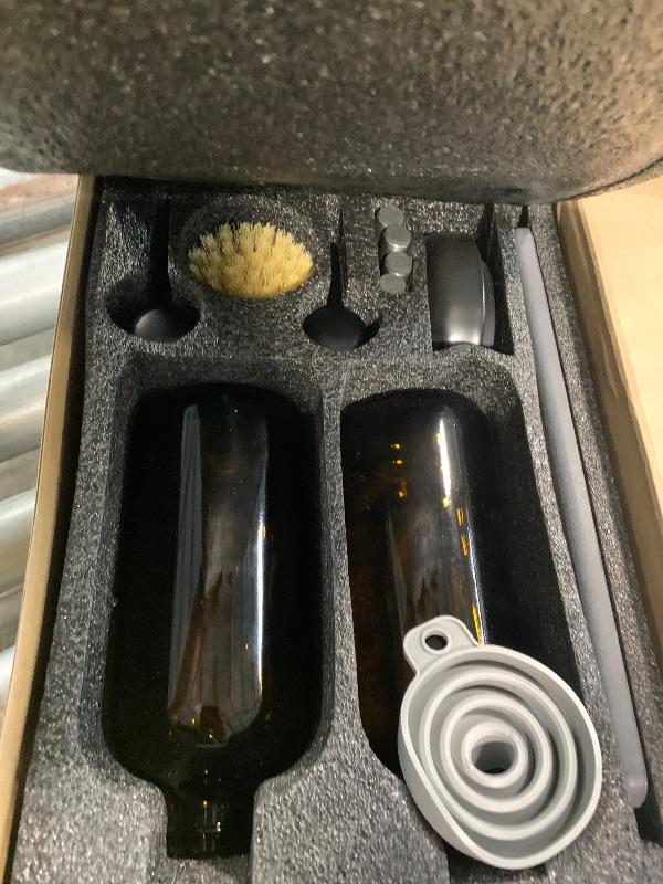 Photo 1 of [Luxury] Kitchen Soap Dispenser Set - 16OZ Amber Glass Bottle, Stainless Steel Pump, Instant Dry Tray, Waterproof Labels, Non-Slip Silicone Pad, and Dish Brush | Upgrade for Your Kitchen and Bathroom